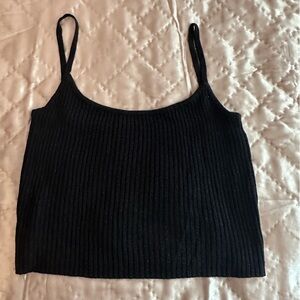 Black crop top with subtle glitter